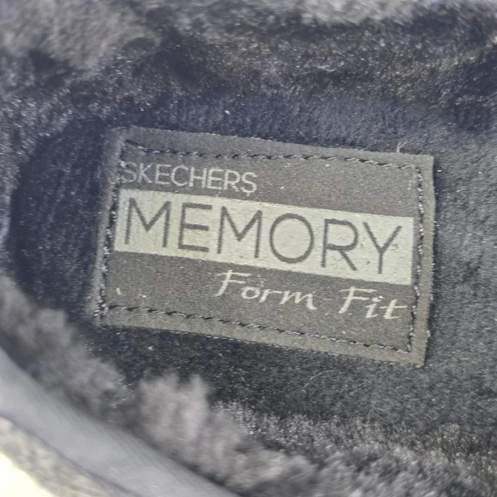 Skechers GOwalk Shoes Women's 11 Black Faux Fur Memory Form Slip On Slippers NEW